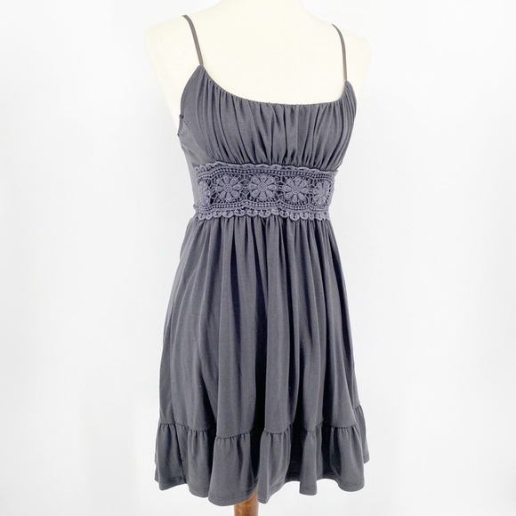 Robin Ruth Gray Ruched Mini Sundress - Picture 1 of 3